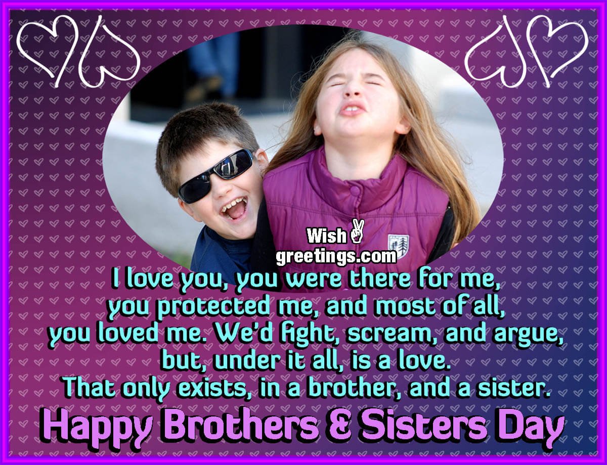 Happy Brothers And Sisters Day Card