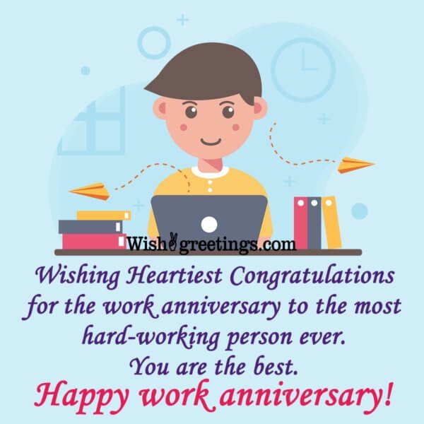 Happy Work Anniversary Wishes Images - Wish Greetings