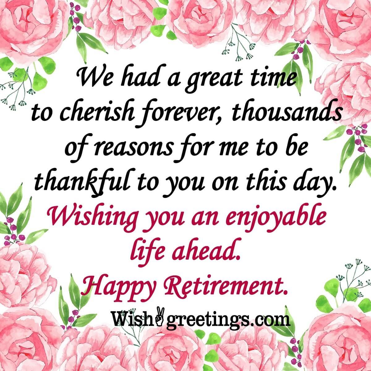 Wishing You An Enjoyable Happy Retirement!