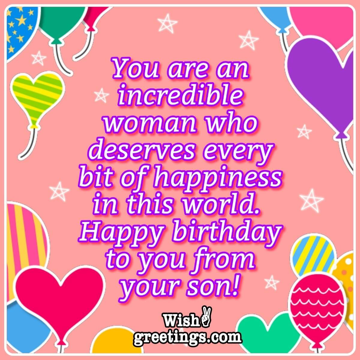 Happy Birthday Wish From Son