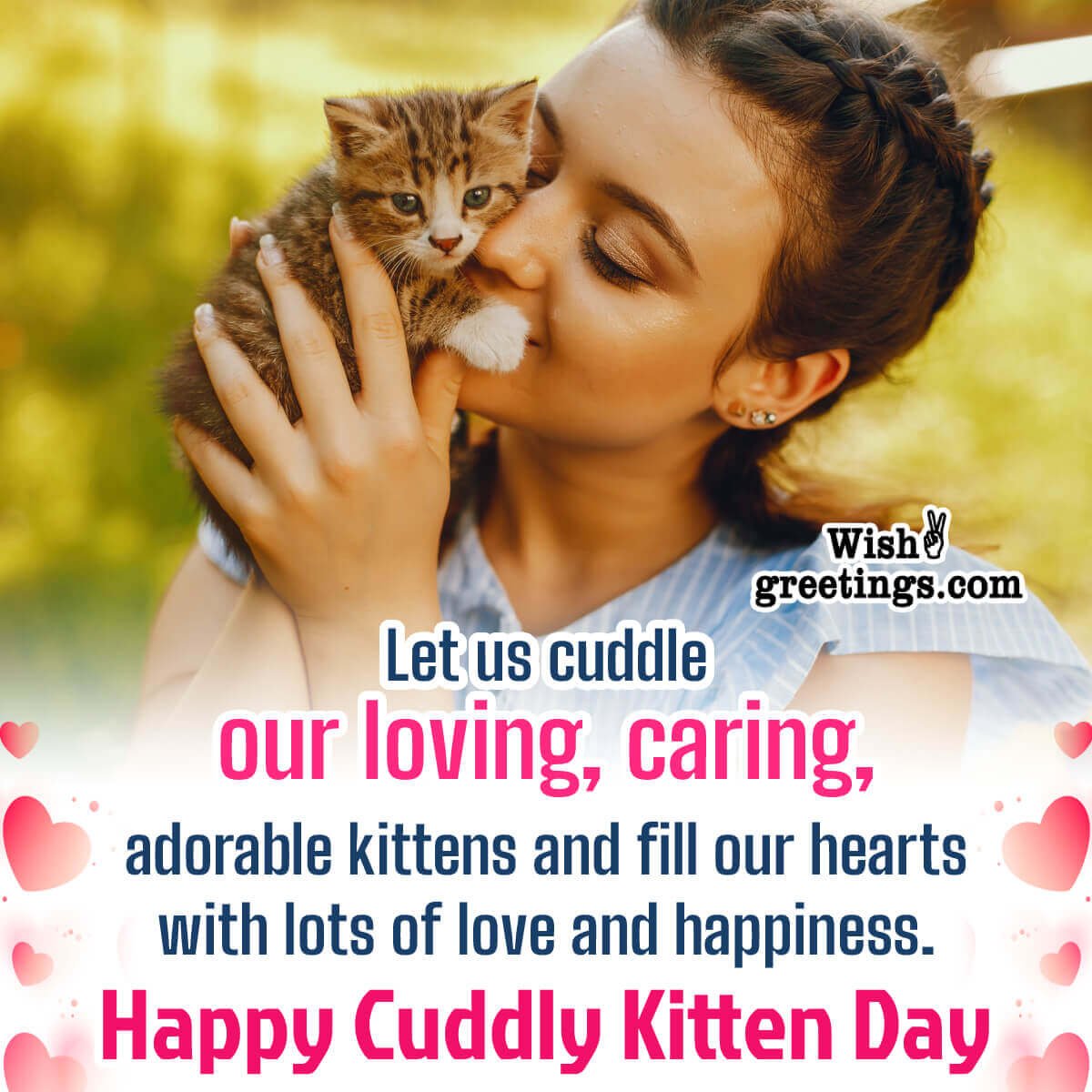 Happy Cuddly Kitten Day Message Pic