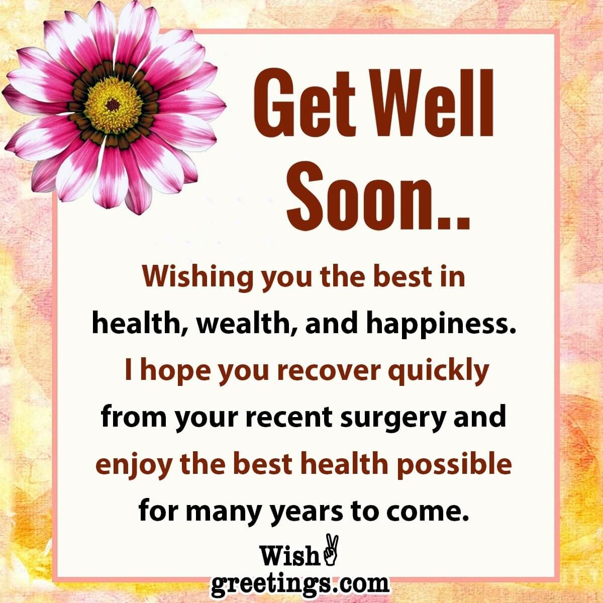 Get Well Wishes for Fast Recovery Wish Greetings