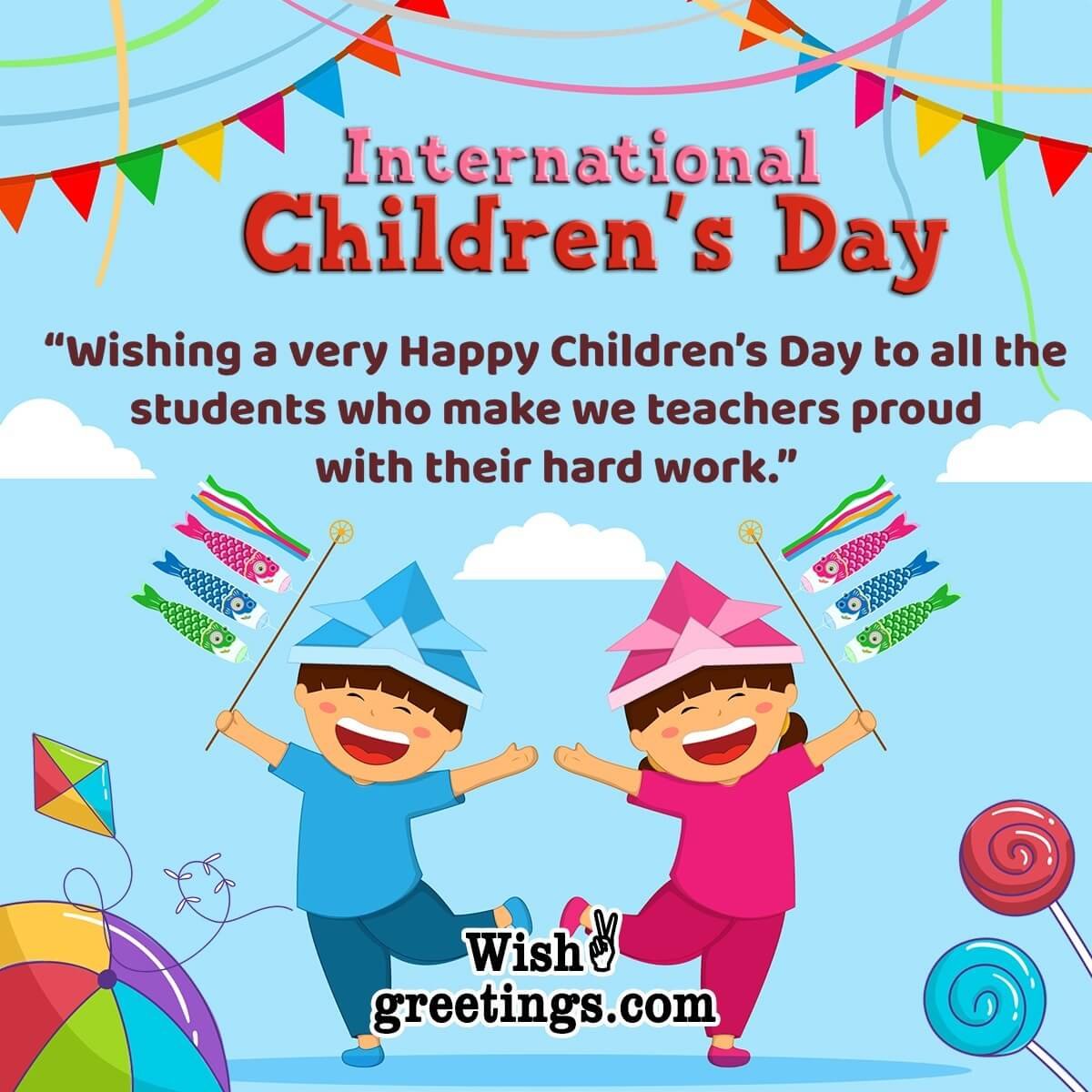 International Children’s Day Wishes From Teachers