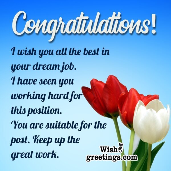 Congratulation Messages For New Job - Wish Greetings