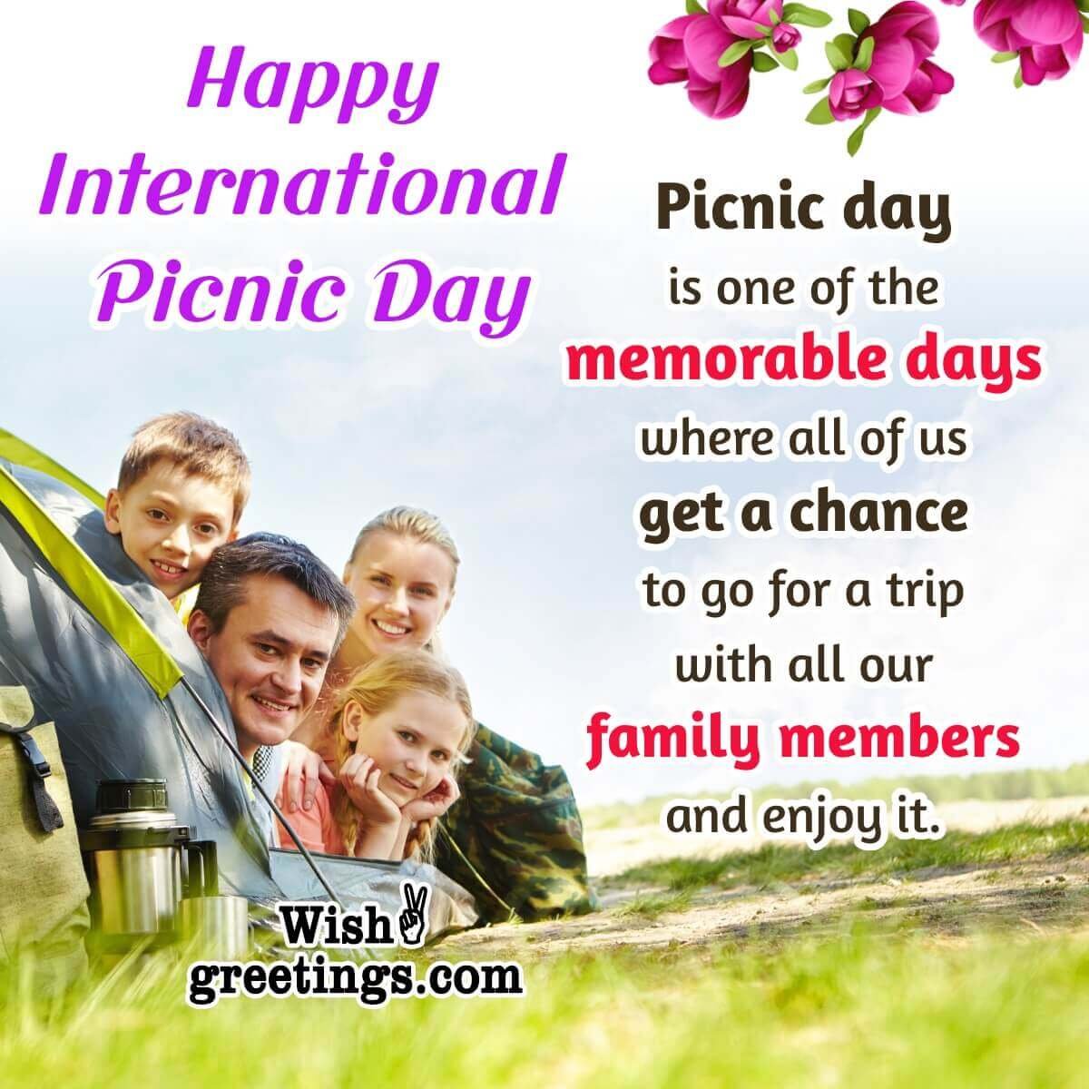 Happy International Picnic Day Message Photo