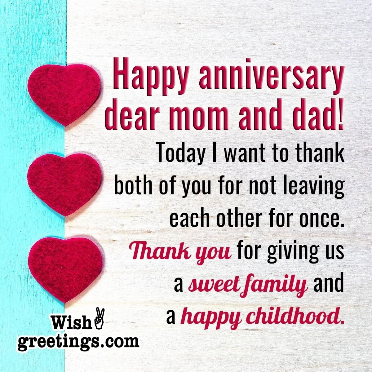 Happy Anniversary Dear Mom And Dad!