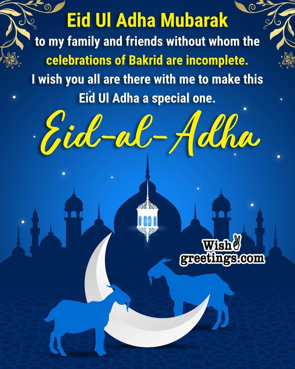 Eid Al Adha Wishing Image For Friend And Family