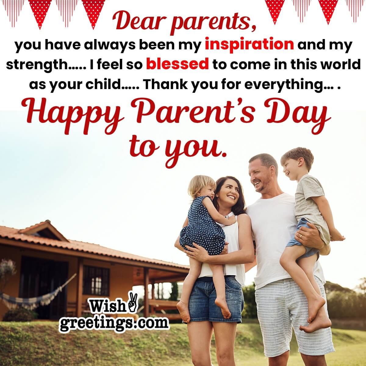 Happy Parents Day Thank You Message