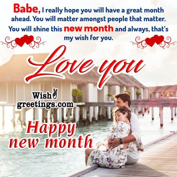 Happy New Month Wishes for Lover - Wish Greetings