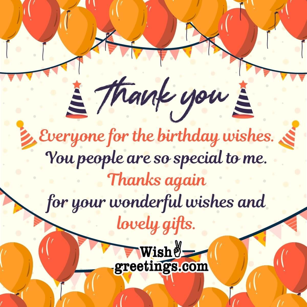 Thank You For Birthday Wishes On Facebook Wish Greetings