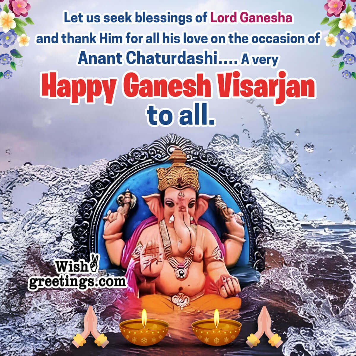Happy Ganpati Visarjan Blessing Photo