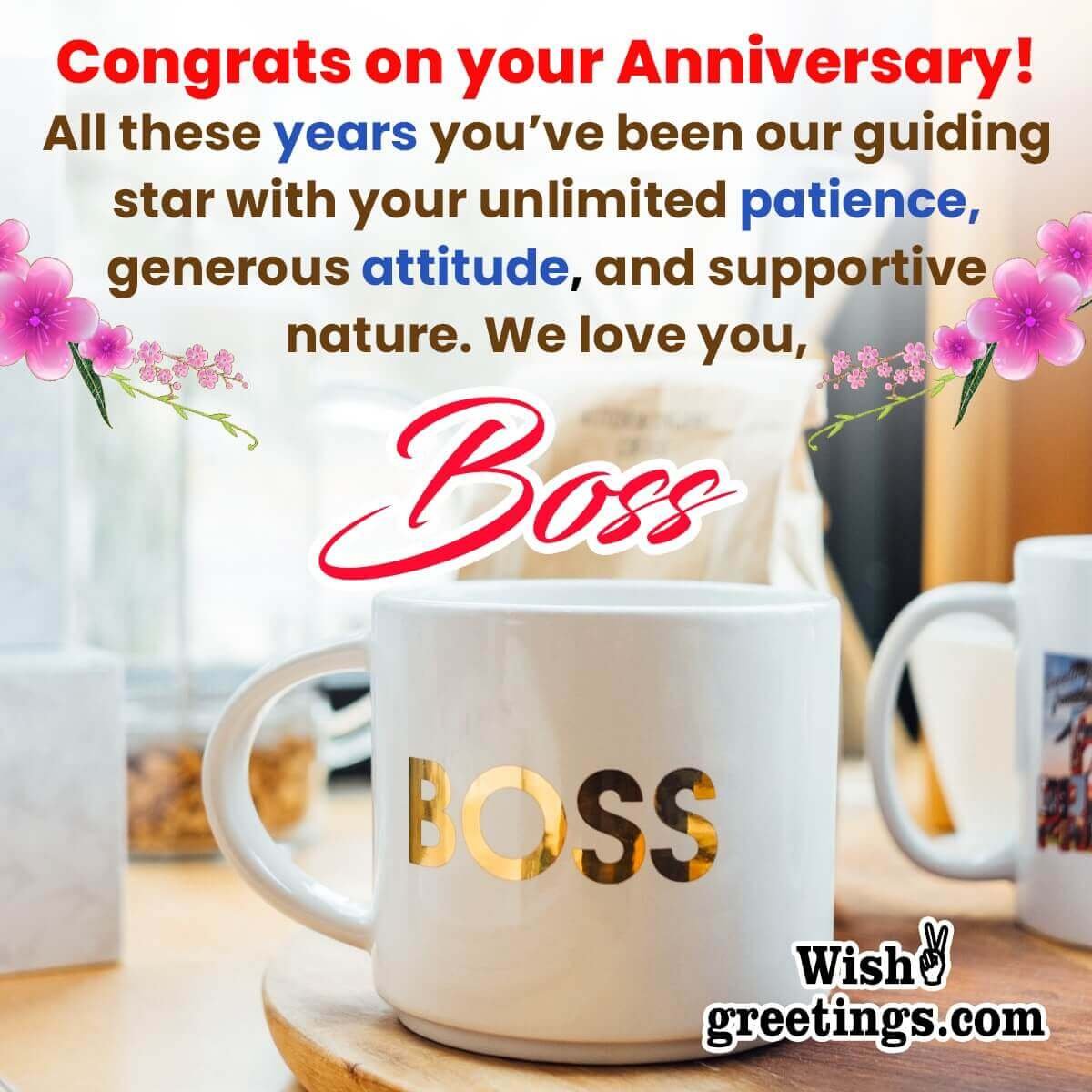 Work Anniversary Wishes For Boss Wish Greetings