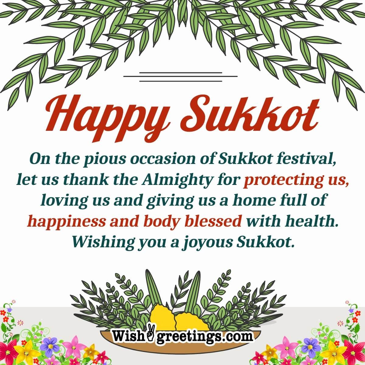 Wishing Joyous Sukkot