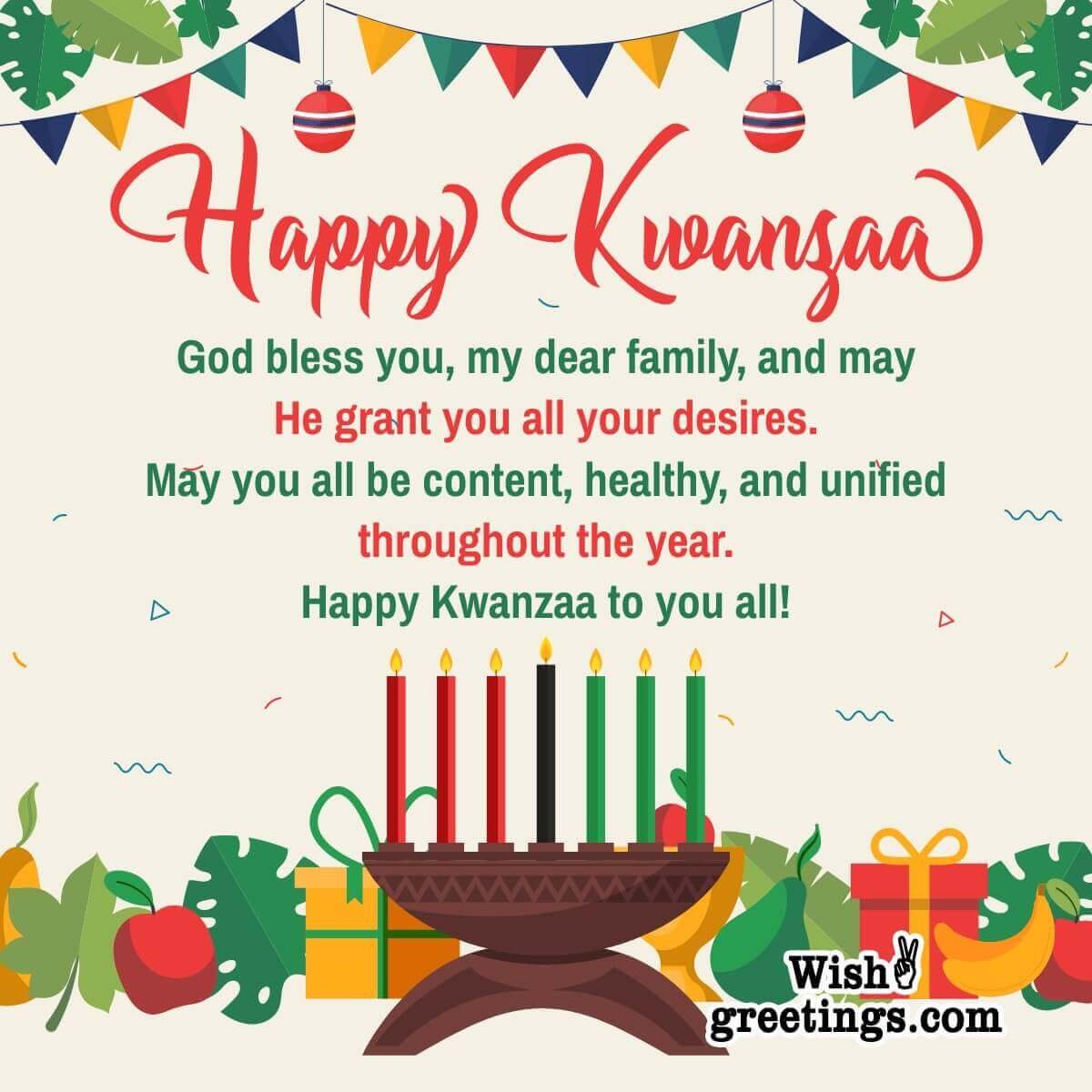 Happy Kwanzaa Message Photo For Family