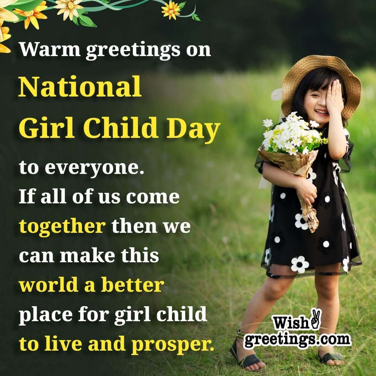 National Girl Child Day Greeting Photo