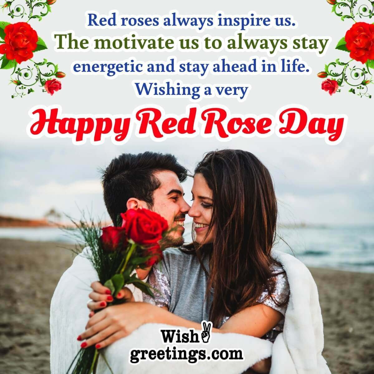 Happy Red Rose Day Message Photo