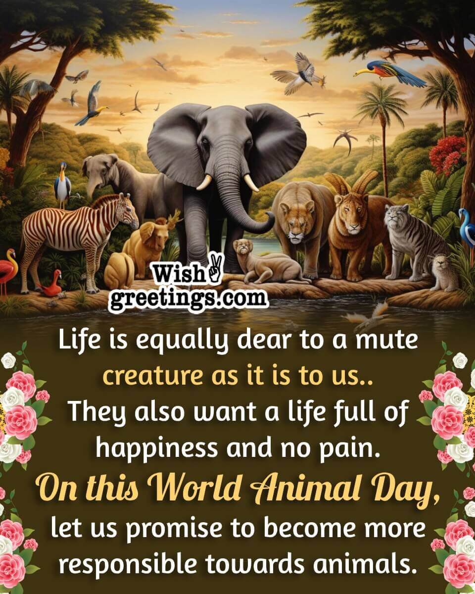 World Animals Day Message Picture