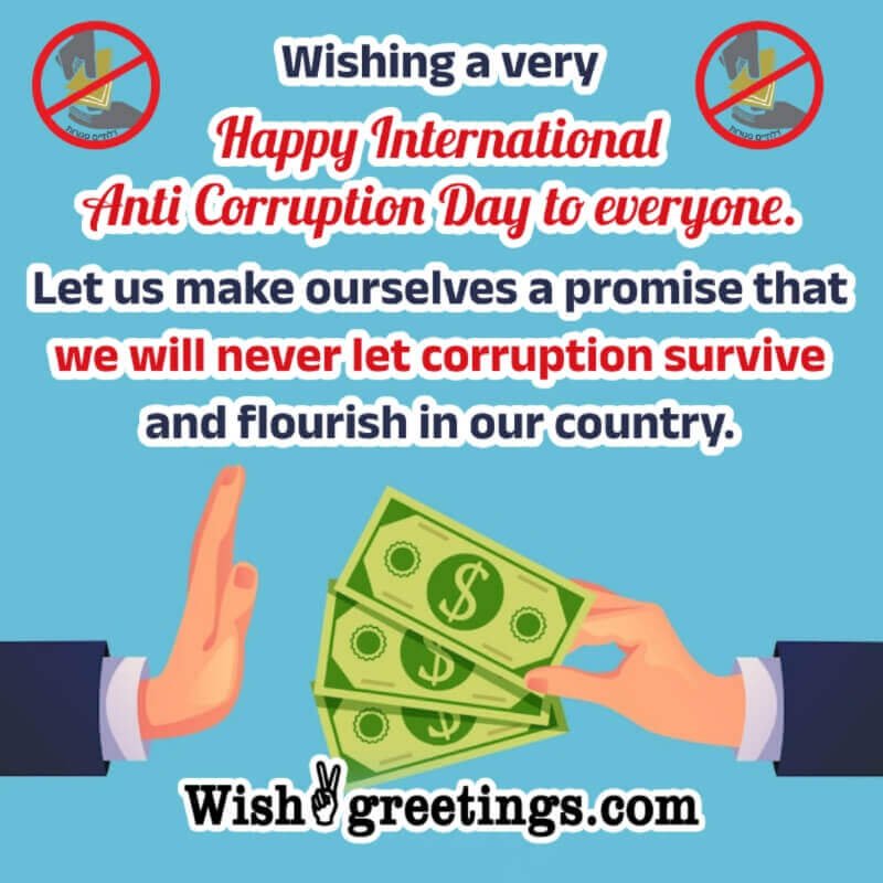 Happy International Anti Corruption Day Wish