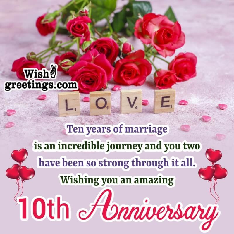 Happy 10th Anniversary Wish Image